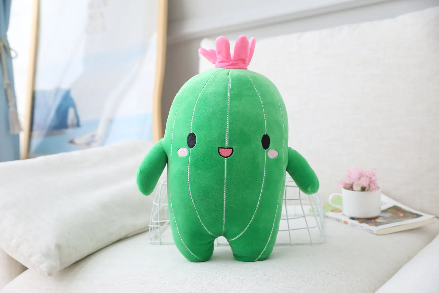 25/40/65cm Kawaii Simulation Cactus Plush Toy Cute Stuffed Plants Plushies Dolls Cartoon Soft Throw Pillow Kids Toys Home Decor