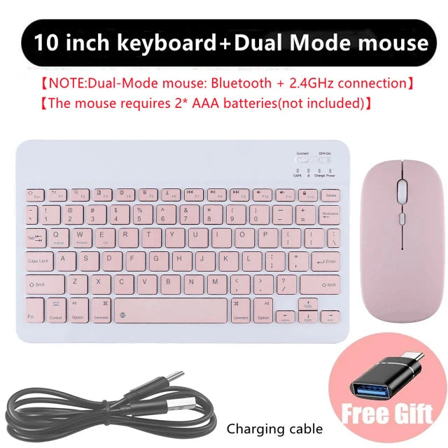 Rechargeable Bluetooth-compatible Keyboard Ultra-Slim Wireless Mouse Keyboard Set for Android Windows Tablet iPhone iPad