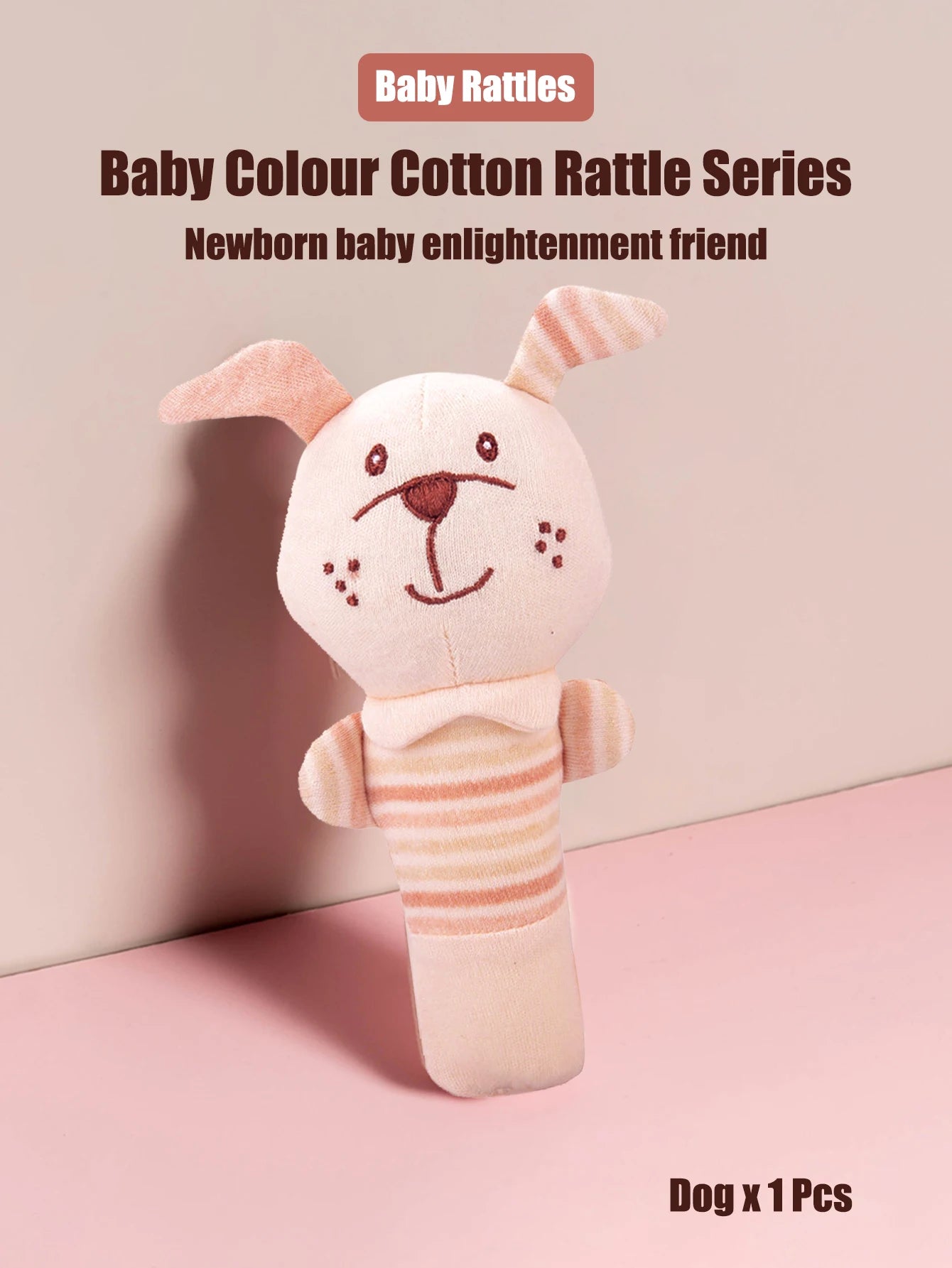 1PCS 0-6 months Baby Hand Shaker Newborn Comfort Toy Baby 0-1 Year Old Toy Baby Stick and Round Rattle