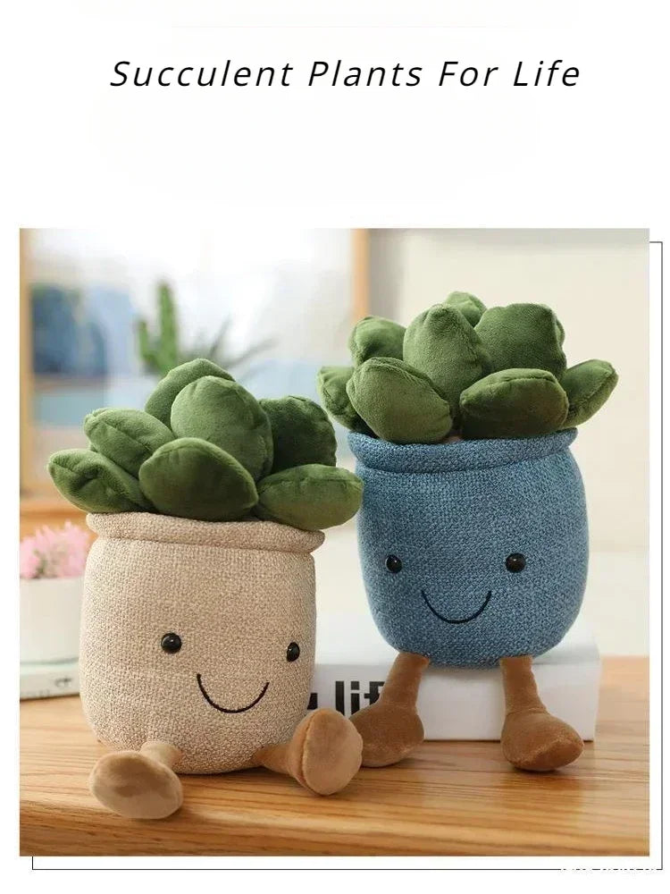 Succulent Plants Stuffed Toy For Kids Soft Simulation Potted Plush Toy Doll Decor Desk Window Decoration Gift
