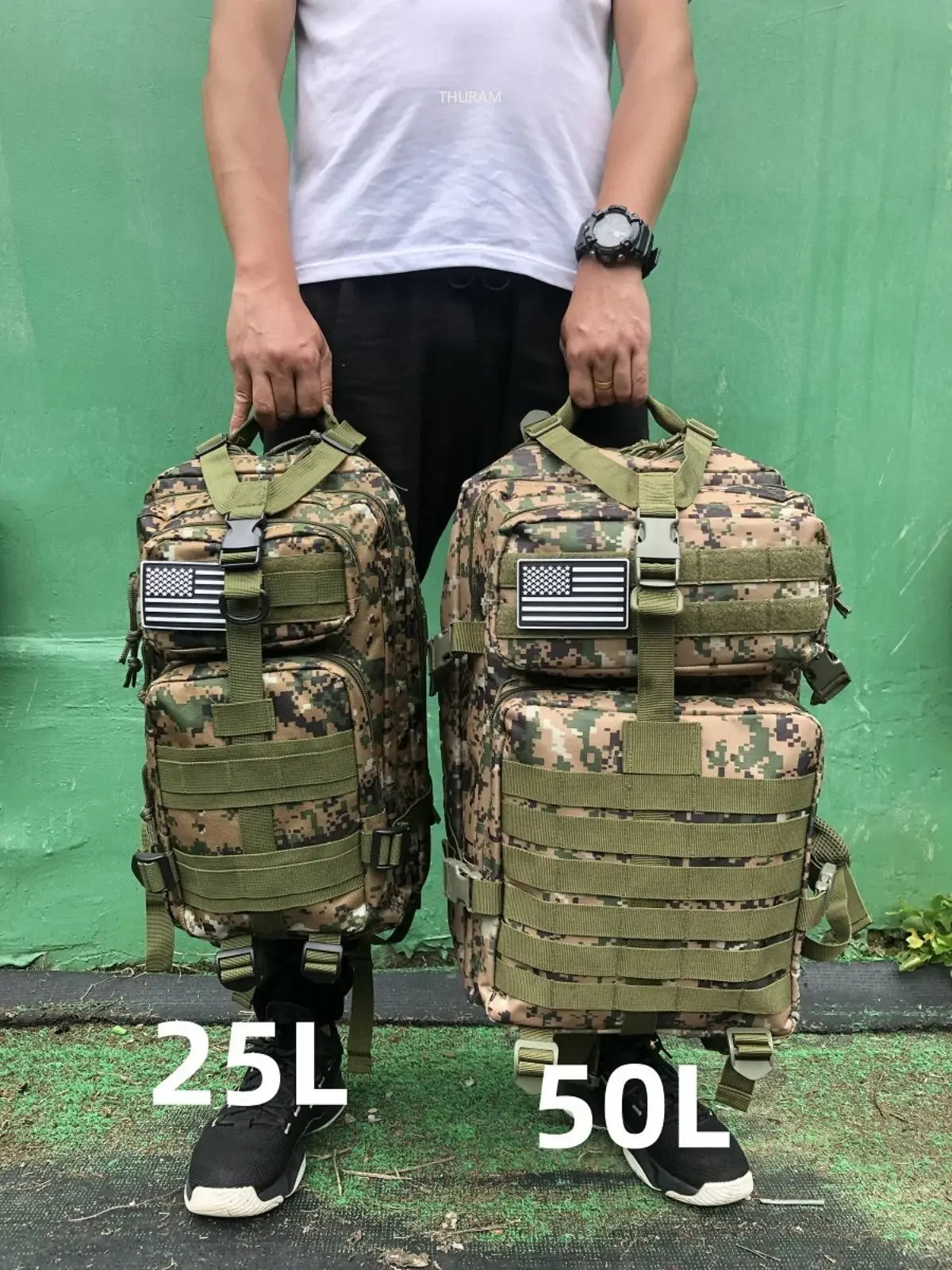 25L/50L Sturdy Nylon Waterproof Tactical Sports Trekking Fishing Hunting Camping Hiking Bag Backpack Outdoor Rucksacks