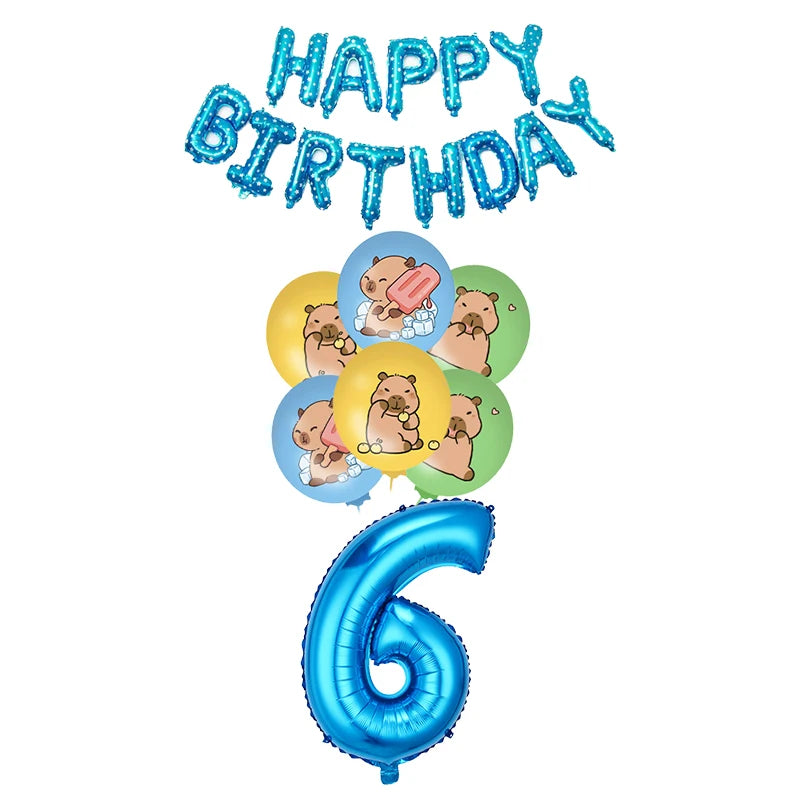 Capybara Birthday Party Decorations Tableware Set Cups Plates Napkins Tablecloth Straws Capybara Balloons Toy Girls Party Favors