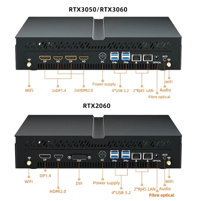 Mini Gaming PC 12th Gen Core I9 12900F RTX 3060  Graphics PCIE4.0 SSD Windows 11 WiFi6 Mini PC Desktop 8K 4-screen