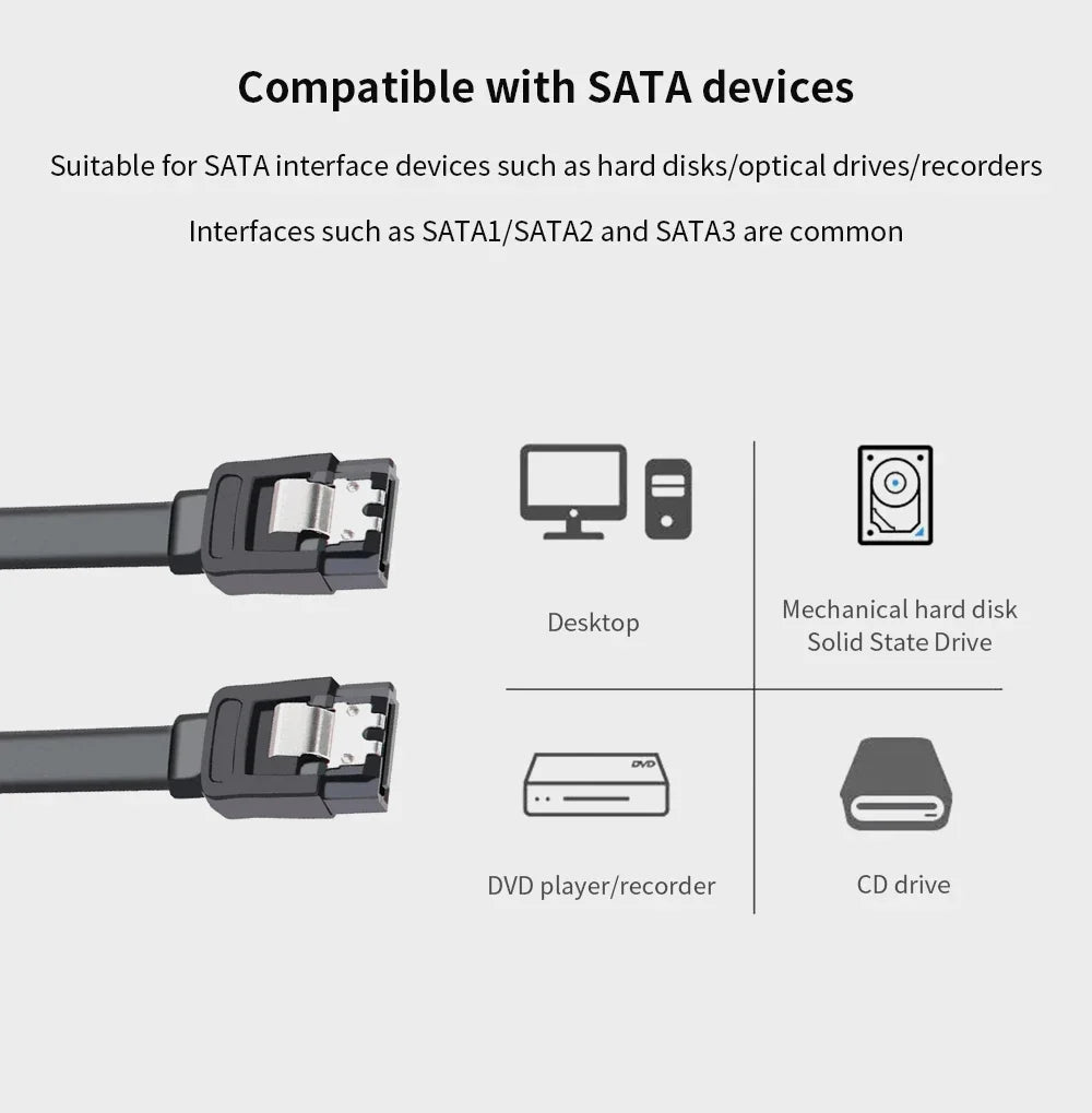 1pcs SATA III Data Cable With Locking 40cm Right Angle Female Data Cable 6 Gbit/s Computer Cables For SATA HDD