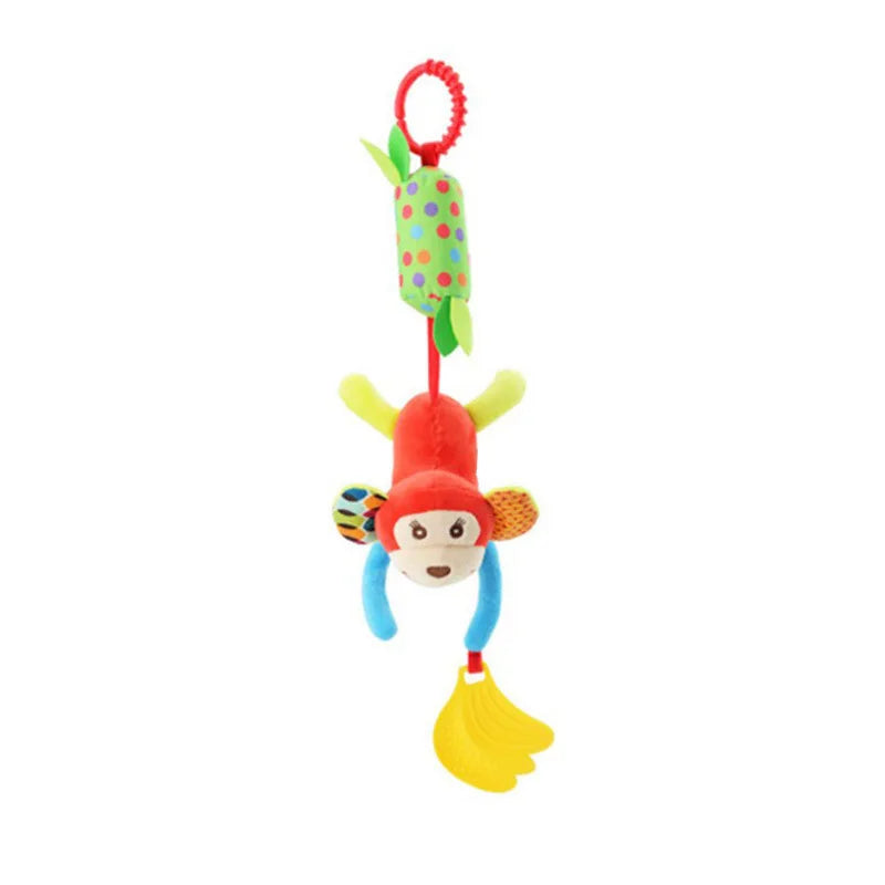 Baby Stroller Hanging Toys 0 12 Months Bell Teether Animal Wind Chime Bed Hanging Baby Rattles Plush Stroller Toys For Newborn