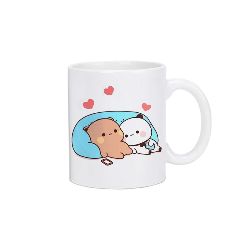 Panda Bear Bubu Dudu Coffee Milk Cup Mocha Cat Panda Bear Couple Christmas Mug Kawaii Cups Original Mugs Drinkware Birthday Gift