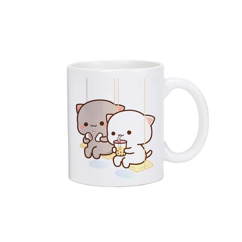 Panda Bear Bubu Dudu Coffee Milk Cup Mocha Cat Panda Bear Couple Christmas Mug Kawaii Cups Original Mugs Drinkware Birthday Gift
