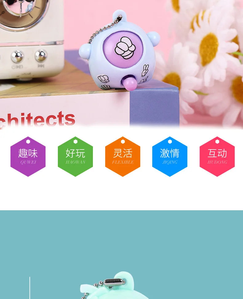 Mini Egg Stone Paper Scissors Toy Colored Round Egg Cartoon Lovely Gift Key Chain Party Interactive Toy Stress Reliever