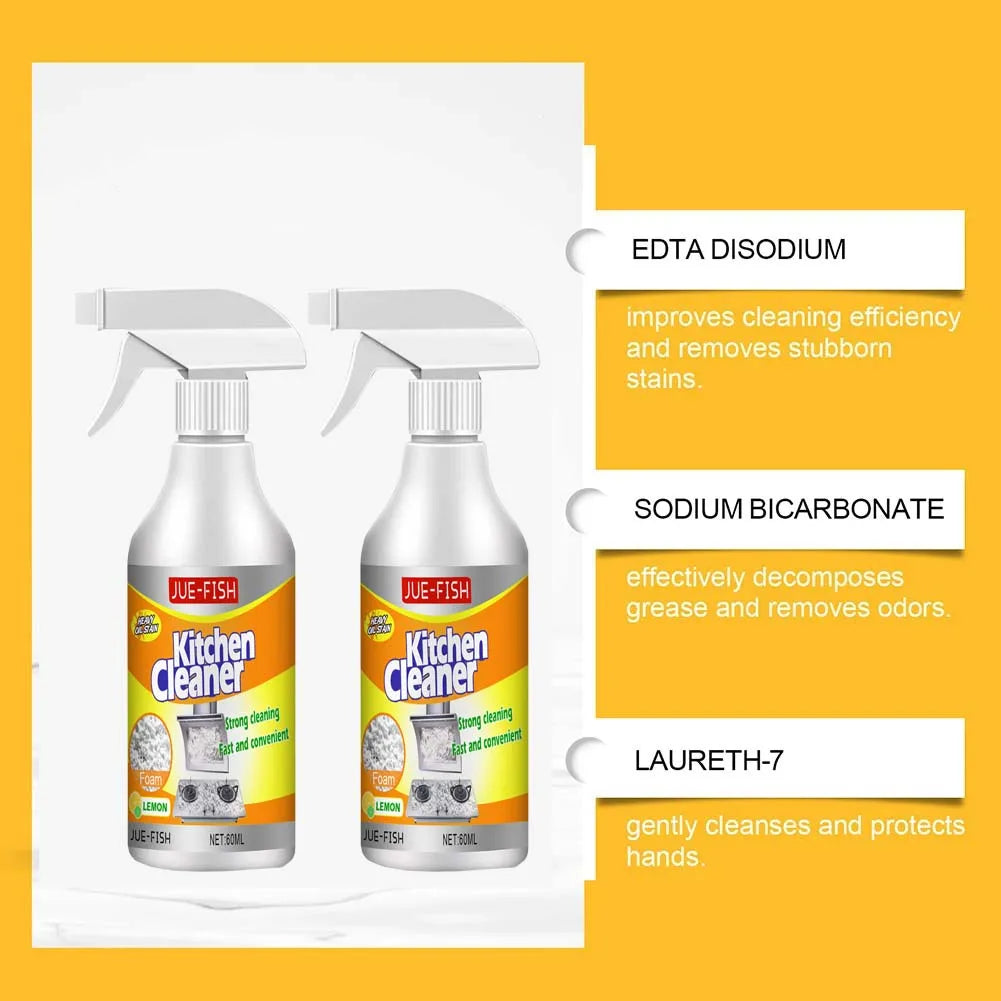 60ml Heavy Oil Cleaner Kitchen Oil Stain Powerful Degreaser Oil Stains Remover Cleaning Grills Oven Home Cooktop Cleaning Spray