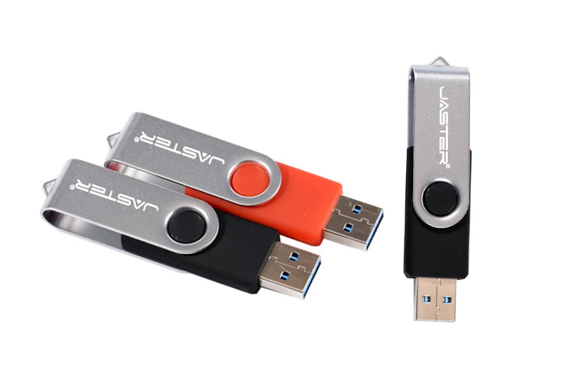 JASTER Rotatable Colorful USB 2.0 Flash Drive 128GB Creative Gift Memory Stick 64GB Silver Clip Pen Drive 32GB U Disk 16GB 8GB