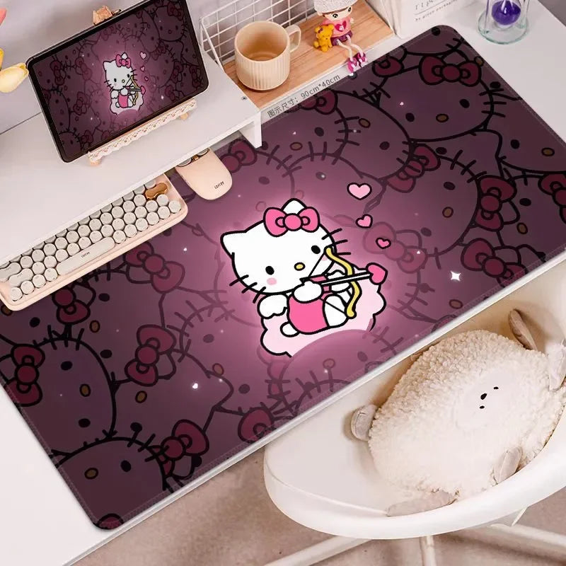Sanrio Hello Kitty Kawaii Pink Mouse Pad XXL Large Computer Desk Pad Cartoon Cute Keyboard Pad Kitty High Beauty Washable Pad