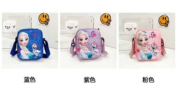 MINISO Disney 2024 New Princess Series Crossbody Bag "Frozen 2" Elsa Sophia Cartoon Shoulder Bag Girls Casual Fashion Handbag