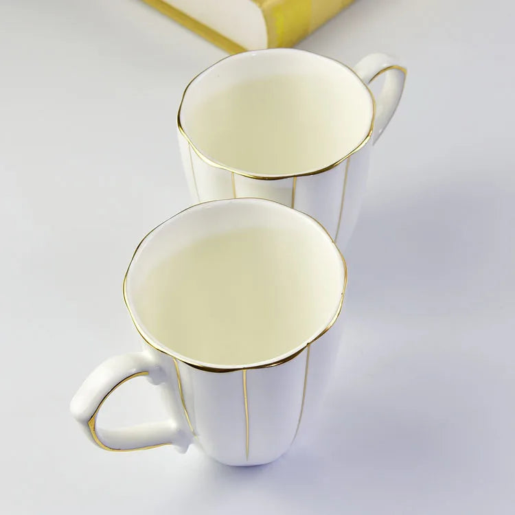 300ml Bone Ceramic Phnom Penh Silver Border Mug China Relief Moonlight Cup Office Gift Coffee Milk Tea Cup With Handle