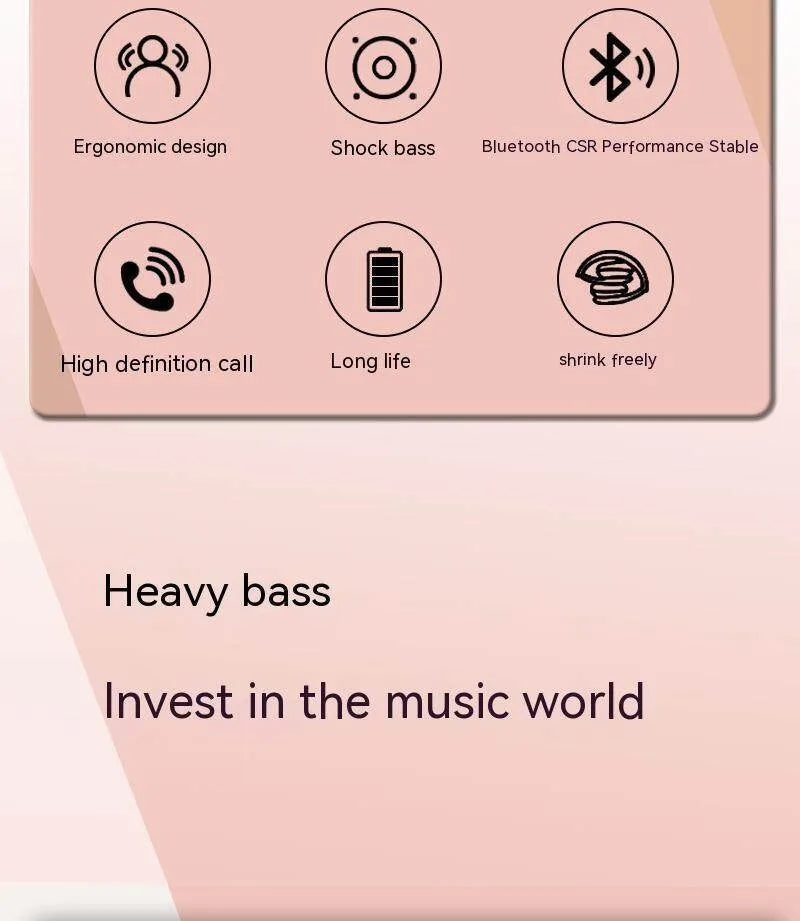 NEWMSNR 9D Surround Sound Wireless Bluetooth Headphones Over Ear Headsets True Sports Earphones TF/AUX Music Player with HD Mic