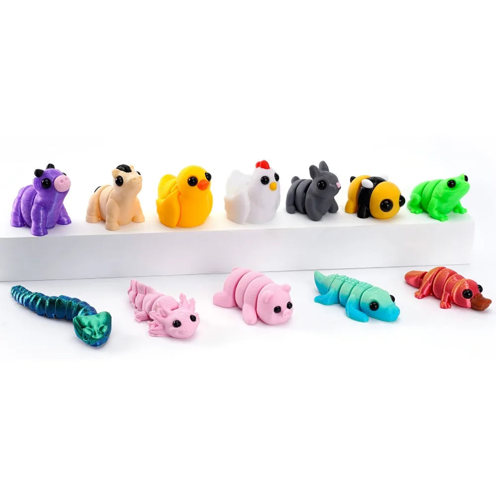 3D Printed Animals Movable Joint Fidget Toy Figurine Simulation Animal Office Desktop Ornament 2025 New Year Gifts Crafts Gift