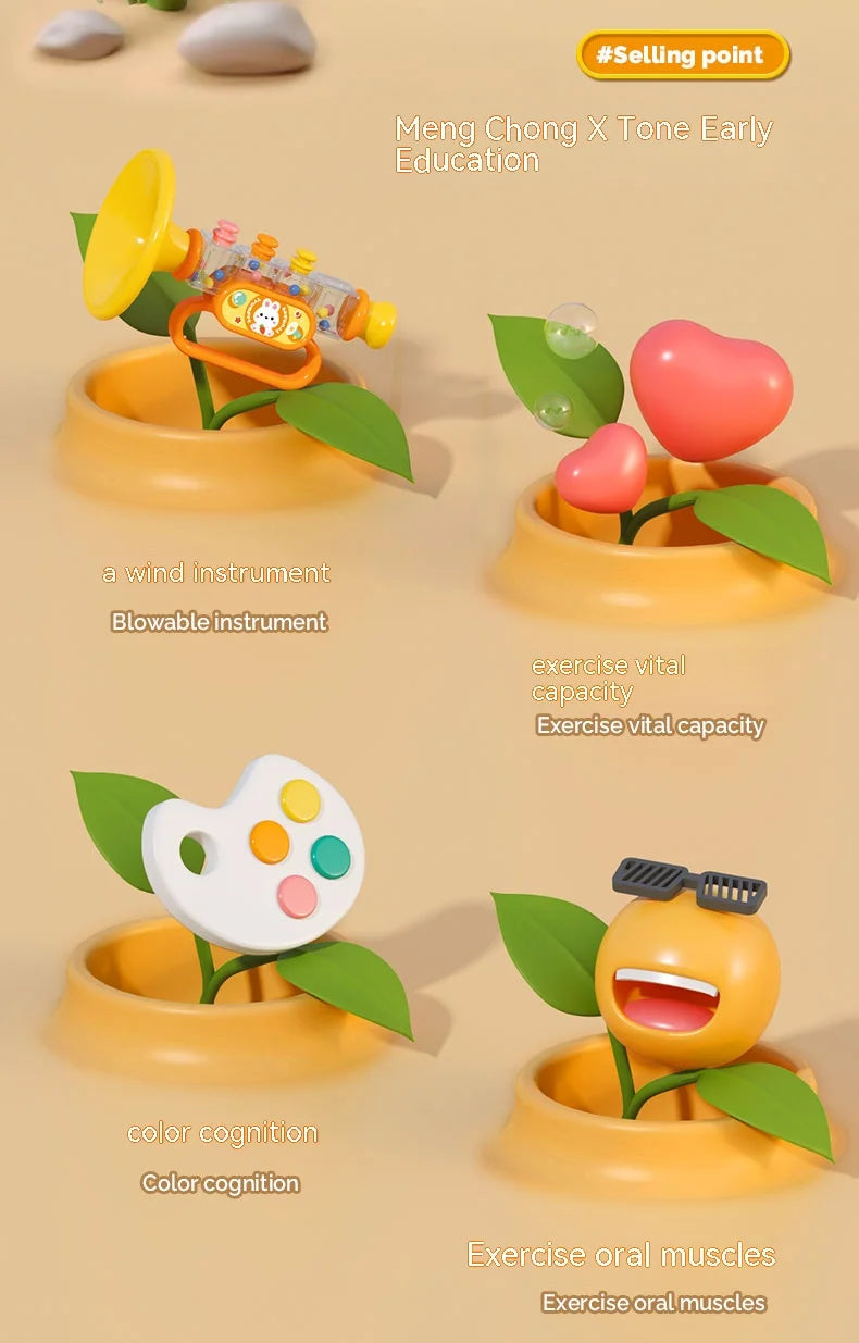 Little Rabbit Horn Children's Toy, Baby Will Blow Cartoon Harmonica Whistle Musical Instrument