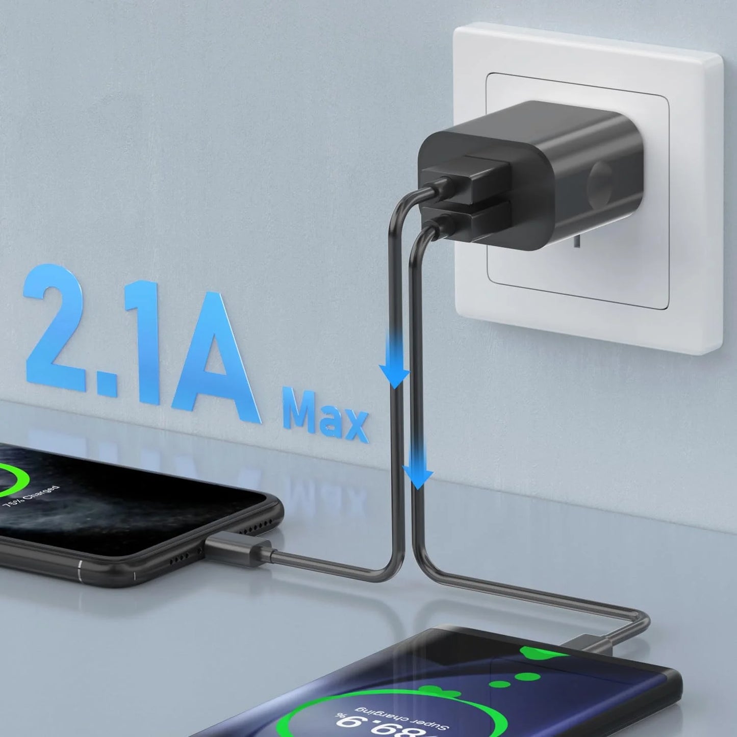 1/5Pcs Universal Travel 5V 2A Dual Port USB Wall Home Charger Power Adapter AU Phone Charging Head Australian Standard Plug