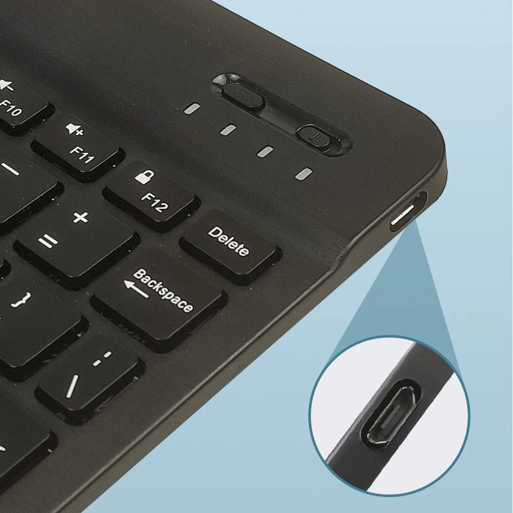 Bluetooth Keyboard Wireless Rechargeable Black 10 Inch Keyboard For IOS Android Windows Tablet For iPad Air Mini Keyboard