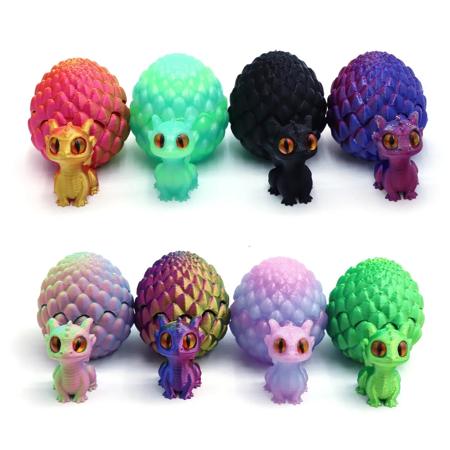 Mini 3D Printed Dragon with Eggs Eyes for Home Decor Little Dragon Egg Kids Toy Gift Figure Accessories Decoration Статуэтки