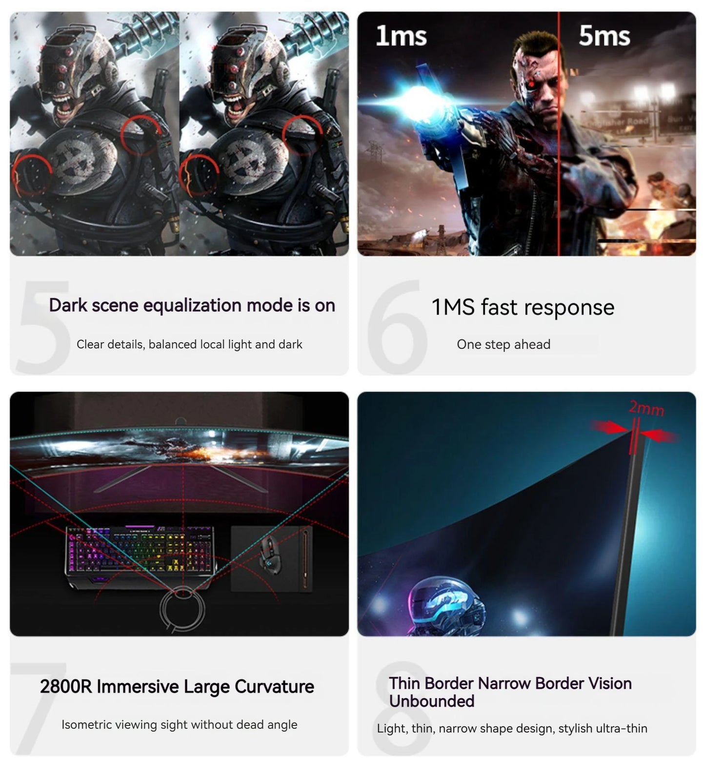 SKSE 27 Inch 2K Monitor 165HZ Display LED 1800R Curved Screen Computer Gaming Monitor PC HD DP/HDMI Interface 2560*1440