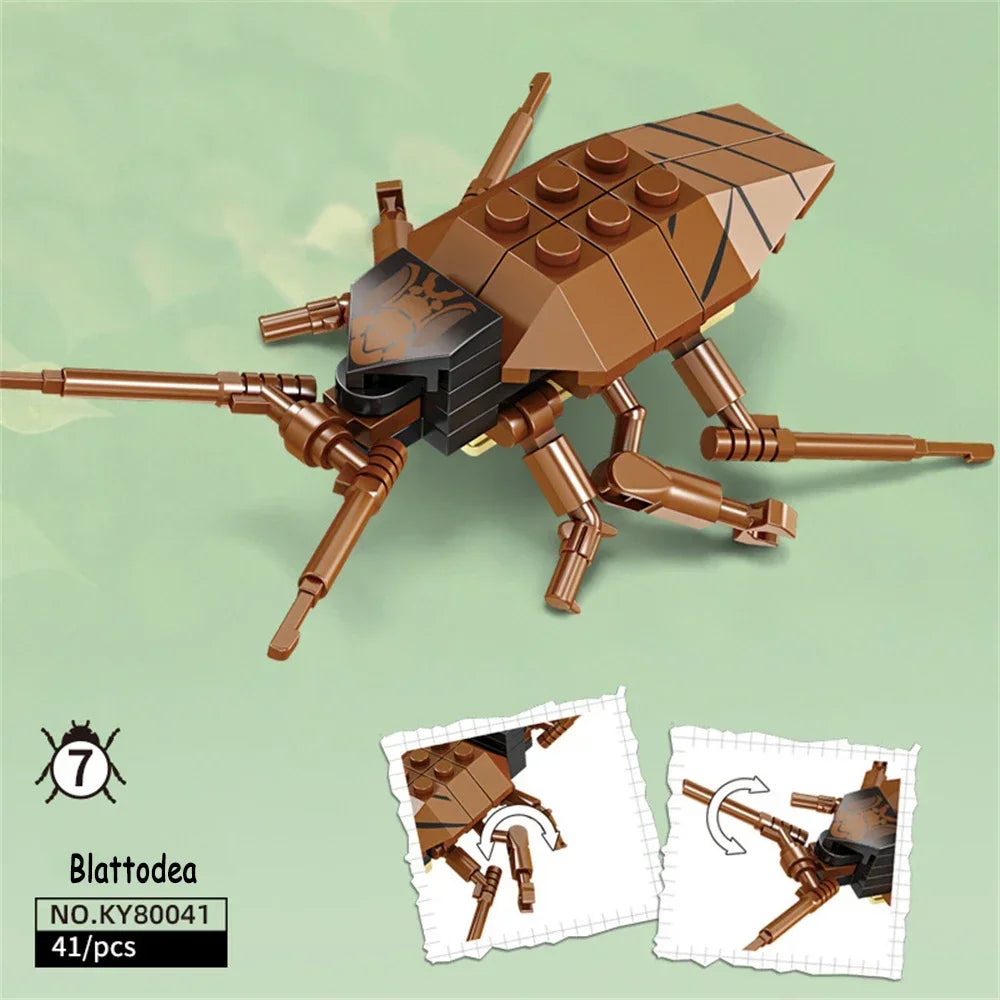 Rhinoceros Beetle Colorful Insect 3D Model Building Blocks Toy Easy Assembly Puzzle Toys Perfect Holiday Gift for Kids Birthday