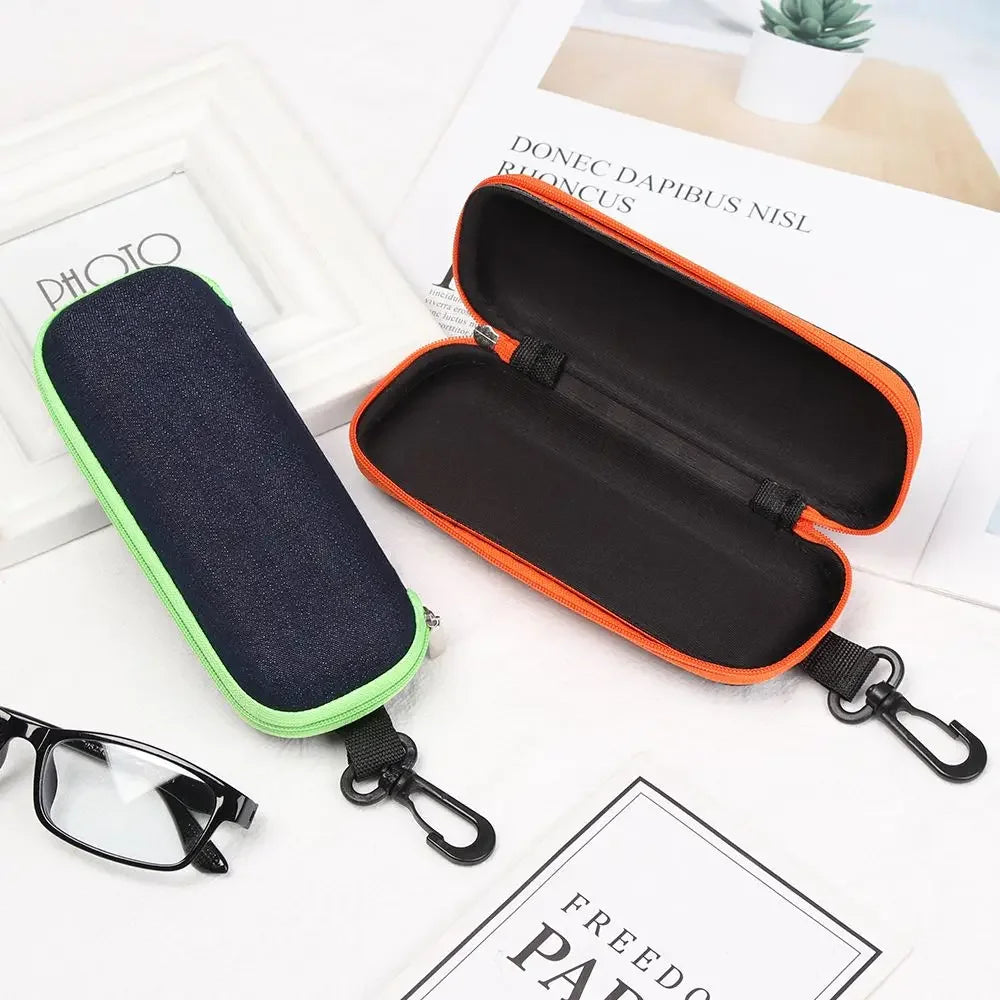 Denim Fabric Glasses Cases Zipper Sunglasses Protection Container Eyeglasses Pencil Case Reading Glasses Box Organizer Carry Bag