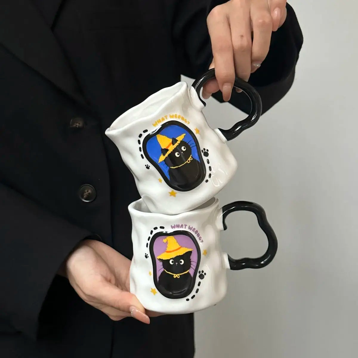 Irregular Cat Ceramic Mug, Birthday Gift Cup for Girlfriends and Girls, Creative Party Souvenir Gift Box Packaging Drinkware