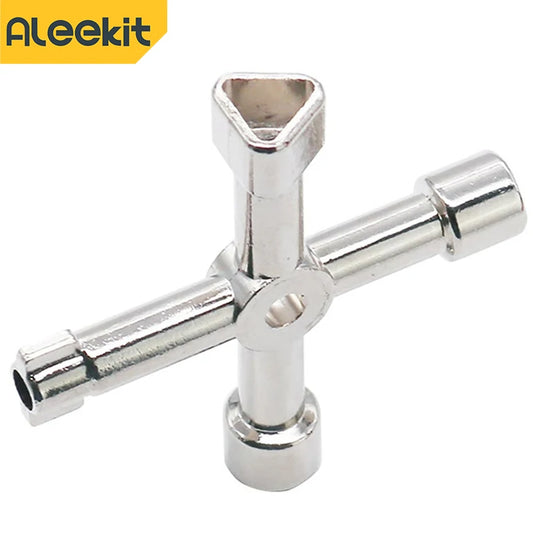 Aleekit 4 Way Universal Cross Triangle Wrench KEY Multifunction Cross Wrench High Quality Multifunction Repair Tools Hand Tools