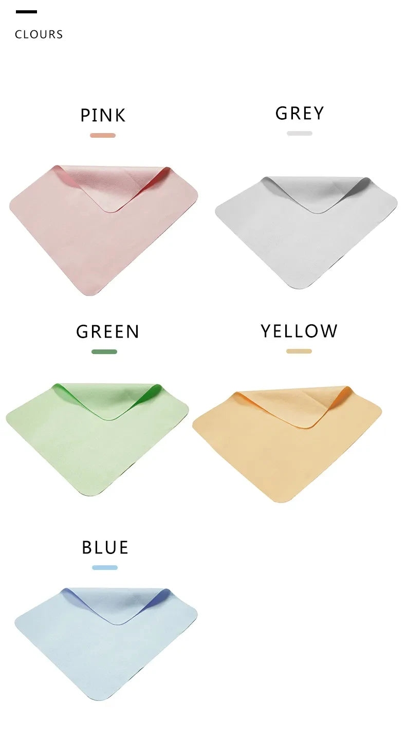 5PCS Eyeglass Cleaning Cloth Microfiber adaptable for Screens, Lenses Nylon or Polaroid Glasses 15*18cm random color