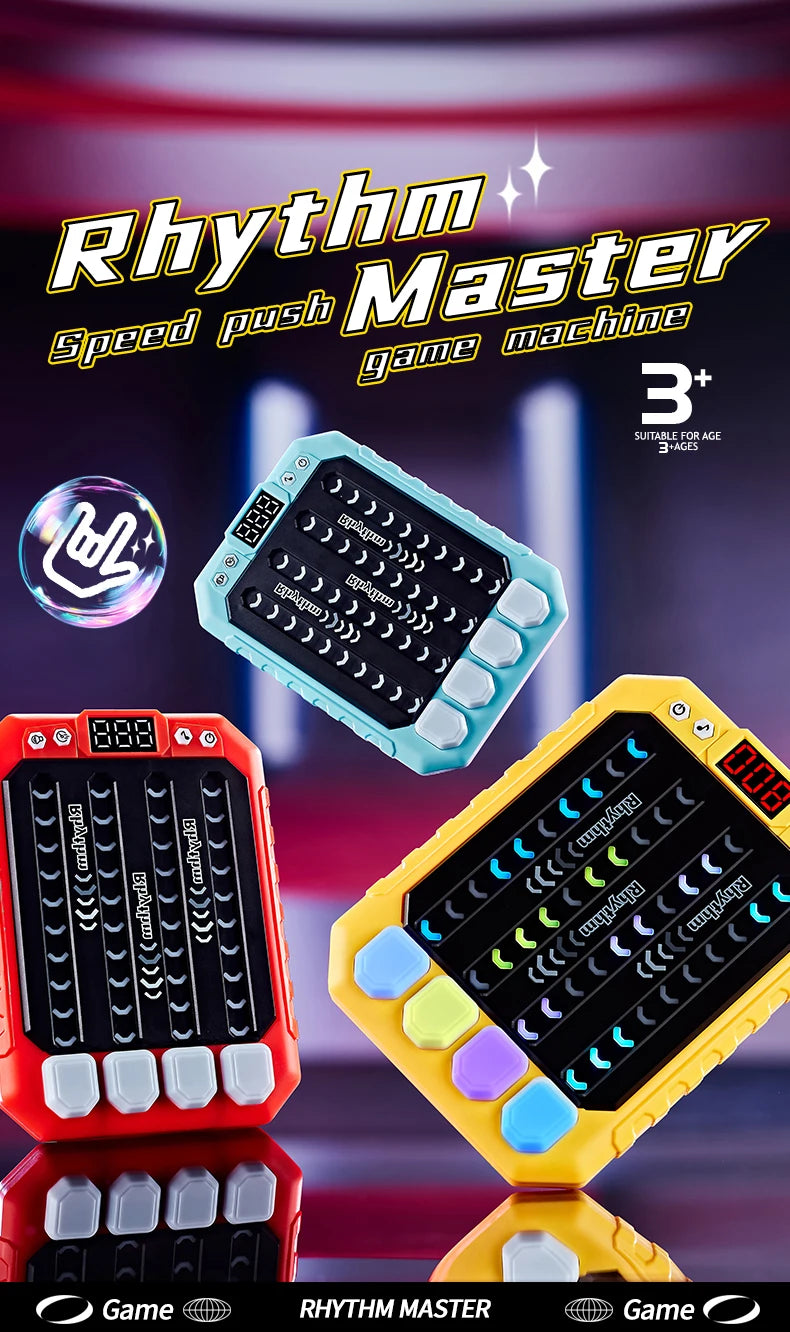 ZLang Dancing Handheld Memory Game Quick Push Game Fidget Toys for Adults Rhythm Handheld Game Machine Light Up Stress Relief
