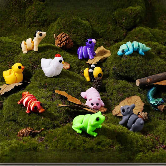 3D Printed Animals Movable Joint Fidget Toy Figurine Simulation Animal Office Desktop Ornament 2025 New Year Gifts Crafts Gift