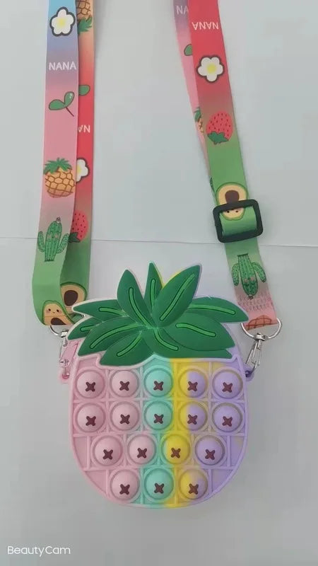 37 styles Fidget Toys Silicone Push Bubble Crossbody Bag Sensory Reliver Autism Adults Kids Handbag Squeeze Toys for Kids gifts