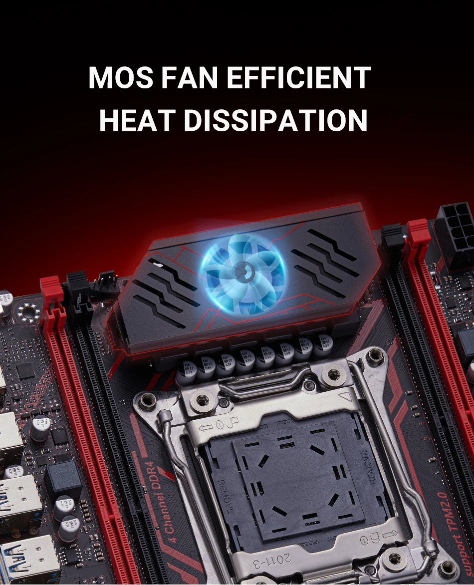 Qiyida X99 motherboard kit LGA2011 3 Xeon E5 2680 V4 2*8GB 16GB DDR4 3200Mhz 4 channels NVME USB3.0 SATA3.0 TPM 2.0 Interface