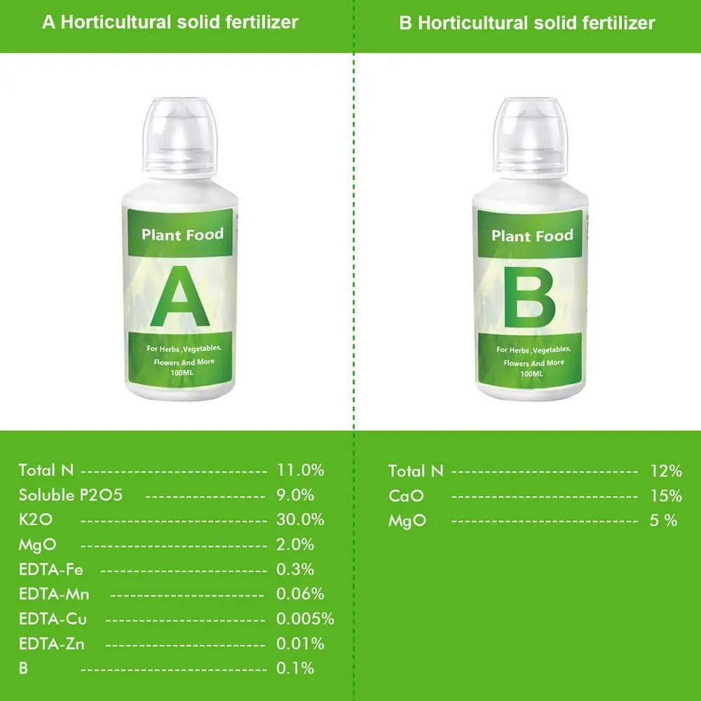 Fertilizer AB Two Part Set Hydroponic Garden Plant Food Plant Fertilizer For Flowers Vegetables Grass Nutrients Garden supplies