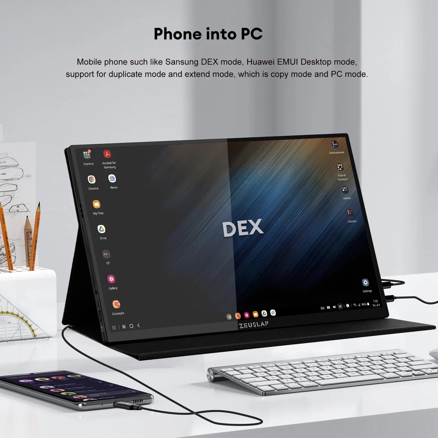 ZEUSLAP 16" 2.5K 144hz Touch Screen Portable Monitor 2560*1600 100%sRGB 500Cd/m² Travel Display for Laptop Computer