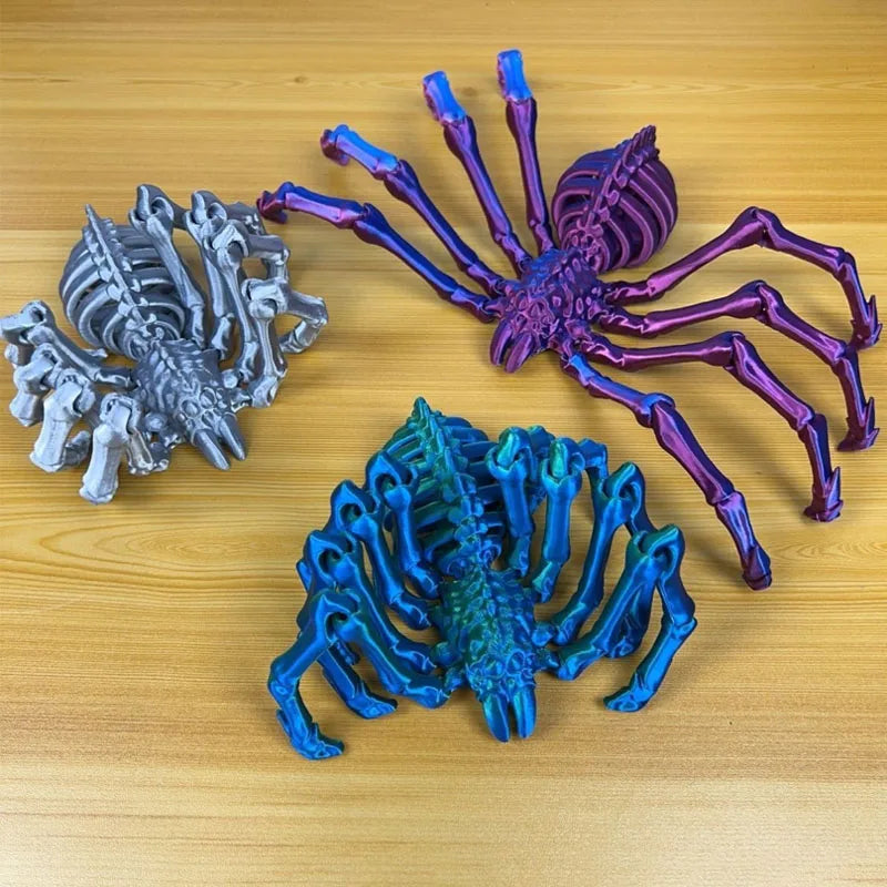 3D Printed Retractable Spider Movable Joint Fidget Toy Rotatable Articulated Office Desktop Ornament Adults Kid Toy Crafts Gift