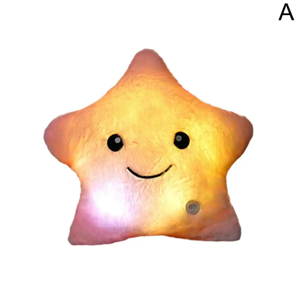 Luminous Star Pillow Stuffed Plush Glowing Colorful Stars Cushion Led Light Toys Gift Creative Toy For Kids (Exclude Battery)