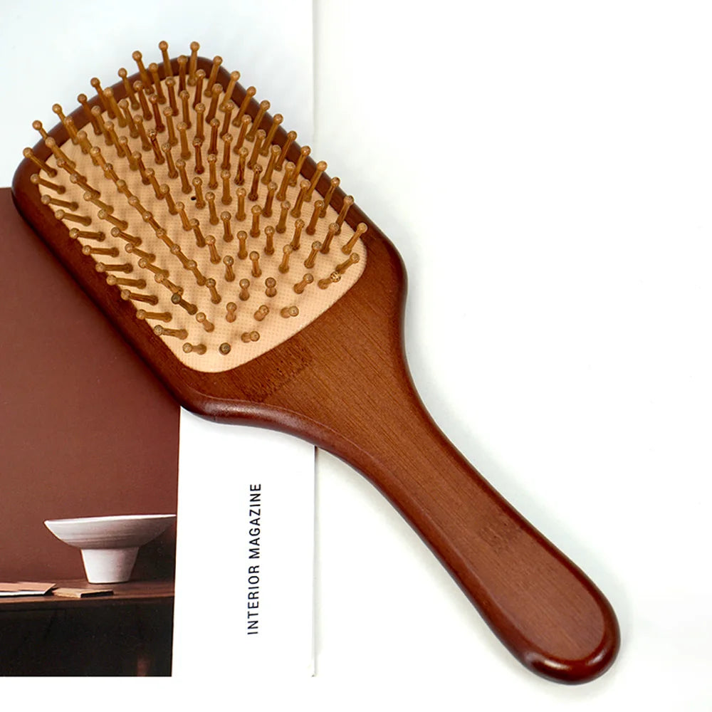 Bamboo Hair Brush Air Bag Wide Teeth Bamboo Combs Smooth Massage Scalp Brush Barber Comb Women Hairdressing Styling Hair Tools