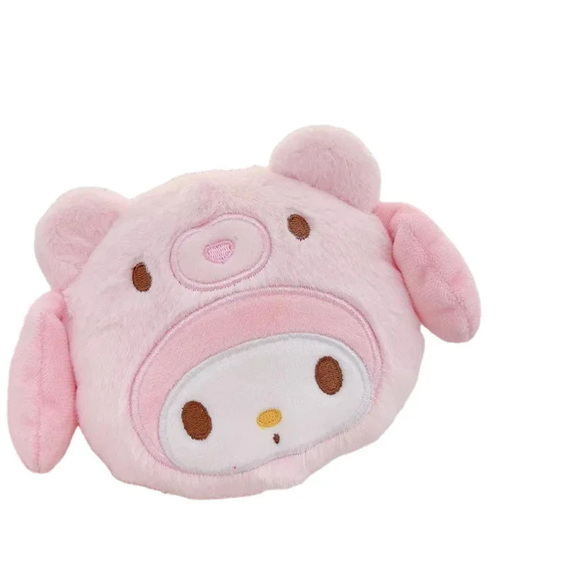 Sanrio Kuromi Plush Keychain Wallet Melody Cinnamoroll Plushies Coin Purse Earphone Organizer Bag Pendant Key Ring Girls Gifts