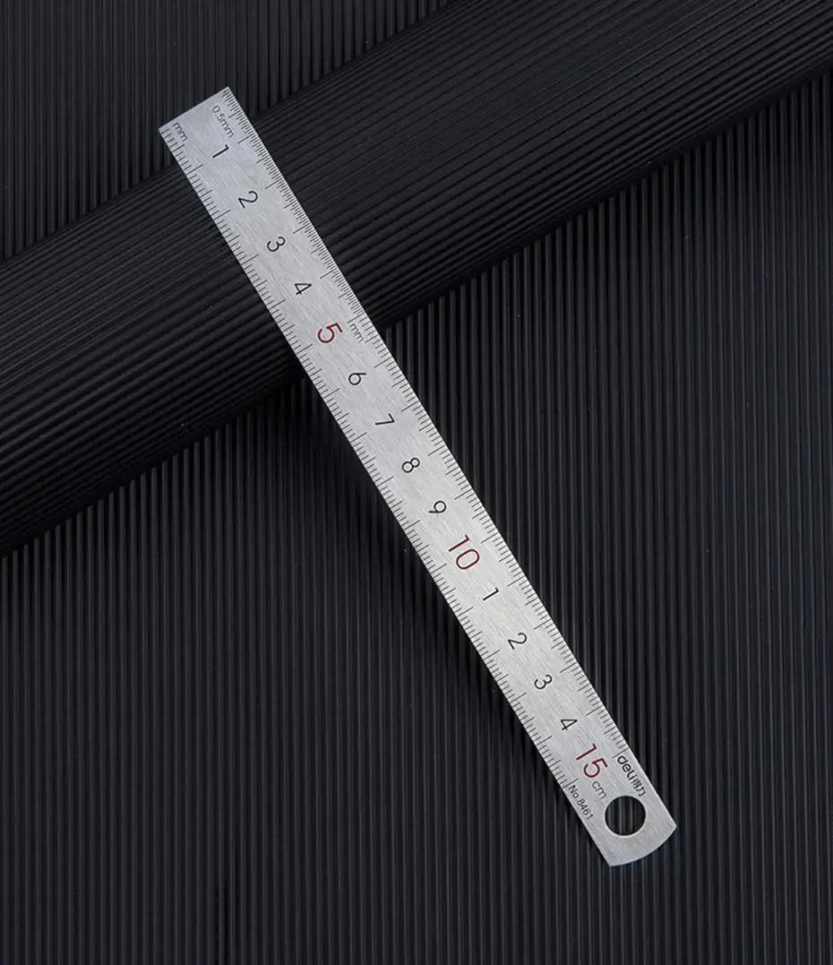 Deli Stainless Steel Ruler 15/20/30cm Metal Straight Ruler for Home School Precision Measuring Drawing Tool Supplies
