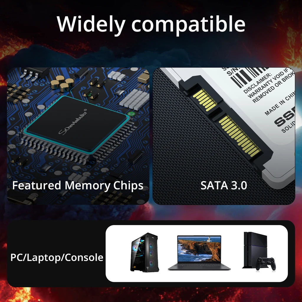 SomnAmbulist SSD 2.5 64GB 128GB 256GB 512GB for Laptop Desktop Solid State Drive Sata3 120GB 240GB 480GB