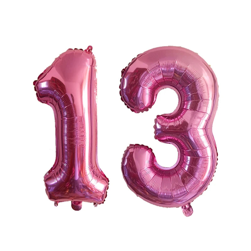 2Pcs 32 Inch Gold Silver Black Blue Red Helium Foil Number Balloon 10 11 12 13 14 15 Happy Birthday Party Decoration Supplies