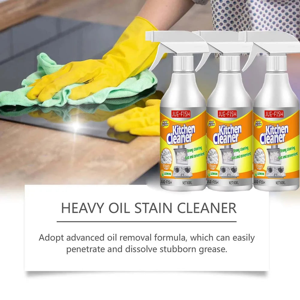 60ml Heavy Oil Cleaner Kitchen Oil Stain Powerful Degreaser Oil Stains Remover Cleaning Grills Oven Home Cooktop Cleaning Spray