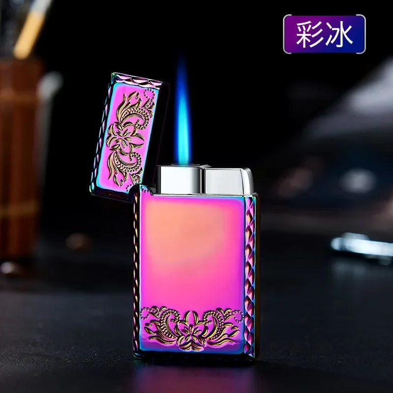 Windproof Metal Lighter Waterproof Portable Cigarette Lighter Red Fire Flame Direct Cigar Gas Lighter Smoke Accesoires for Men