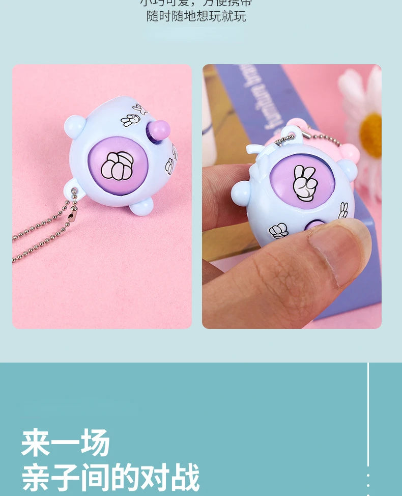 Mini Egg Stone Paper Scissors Toy Colored Round Egg Cartoon Lovely Gift Key Chain Party Interactive Toy Stress Reliever