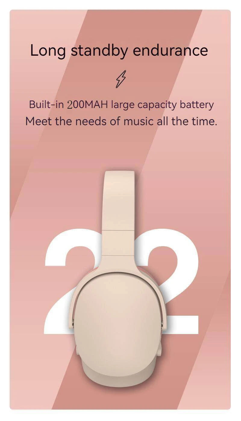 NEWMSNR 9D Surround Sound Wireless Bluetooth Headphones Over Ear Headsets True Sports Earphones TF/AUX Music Player with HD Mic