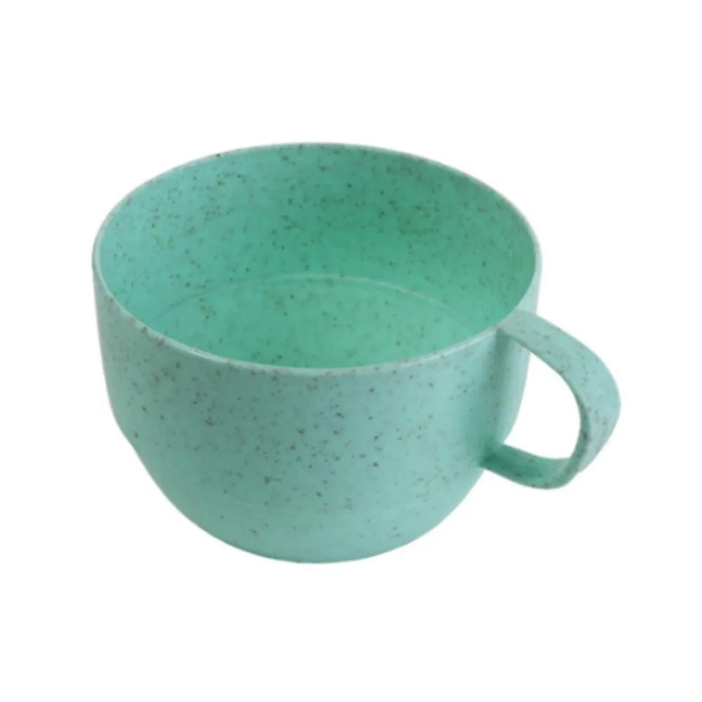 1 pcs Wide Mouth Reusable Kitchen Supplies with Handle Eco-friendly Drinking Cup Wheat Straw Cup Drinkware Coffee Mug