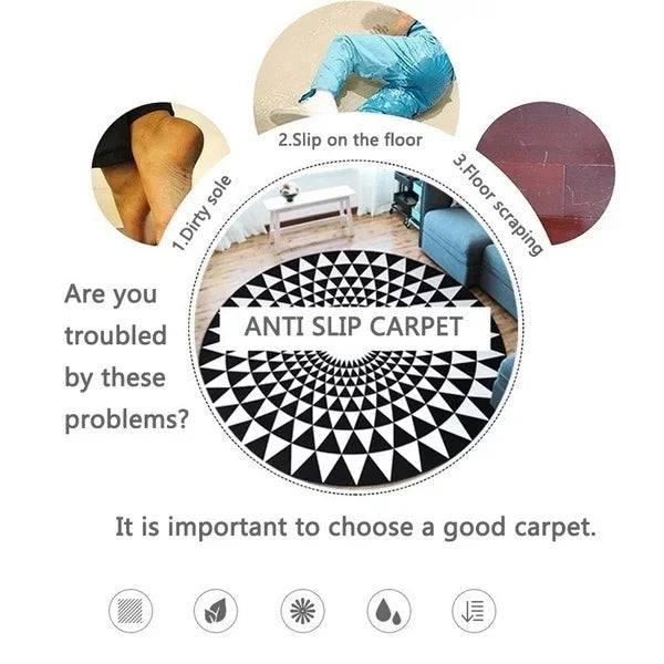 Dustproof Round Carpet, Office Chair Mat For Gaming & Study