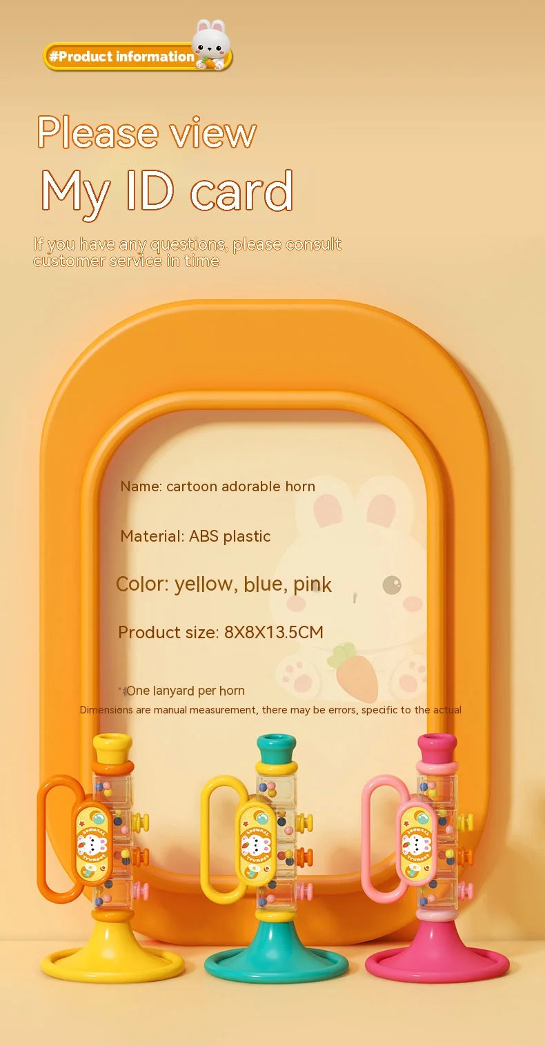 Little Rabbit Horn Children's Toy, Baby Will Blow Cartoon Harmonica Whistle Musical Instrument