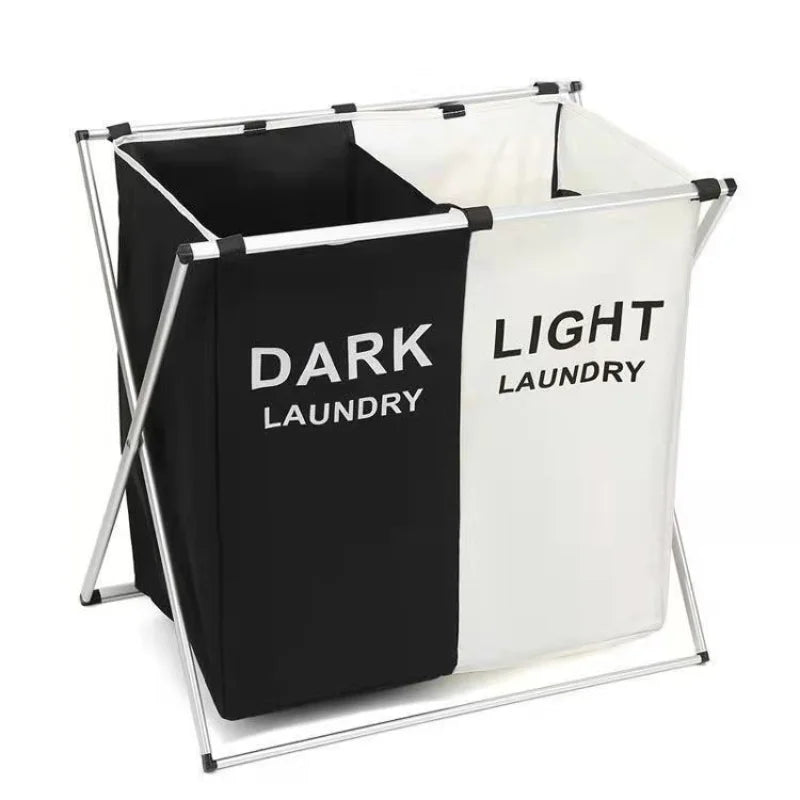 1 PC Large Laundry Hamper 3 Sections Divided Laundry Basket Foldable Washing Dirty Cloth Storage Bag